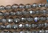 CTG1020 15.5 inches 2mm faceted round tiny smoky quartz beads