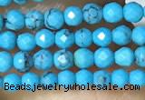 CTG1054 15.5 inches 2mm faceted round tiny turquoise beads