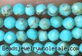 CTG1056 15.5 inches 2mm faceted round tiny turquoise beads