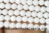 CTG1087 15.5 inches 2mm faceted round tiny white porcelain beads