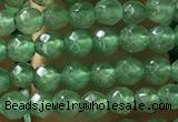 CTG1155 15.5 inches 3mm faceted round tiny green aventurine beads