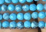 CTG1171 15.5 inches 3mm faceted round tiny turquoise beads