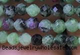 CTG1180 15.5 inches 3mm faceted round tiny ruby zoisite beads