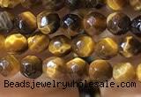 CTG1184 15.5 inches 3mm faceted round tiny yellow tiger eye beads