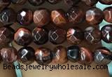 CTG1186 15.5 inches 3mm faceted round tiny red tiger eye beads