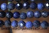 CTG1193 15.5 inches 3mm faceted round tiny blue dumortierite beads