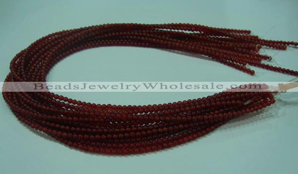 CTG12 15.5 inch 3mm round A grade tiny red agate beads wholesale