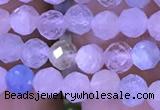 CTG1206 15.5 inches 4mm faceted round tiny morganite beads