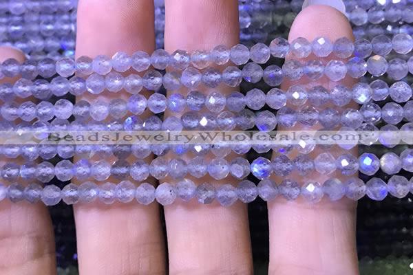 CTG1208 15.5 inches 4mm faceted round tiny labradorite beads