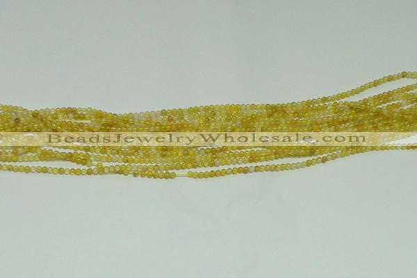 CTG121 15.5 inches 2mm round tiny yellow agate beads wholesale