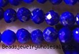 CTG1216 15.5 inches 4mm faceted round tiny lapis lazuli beads