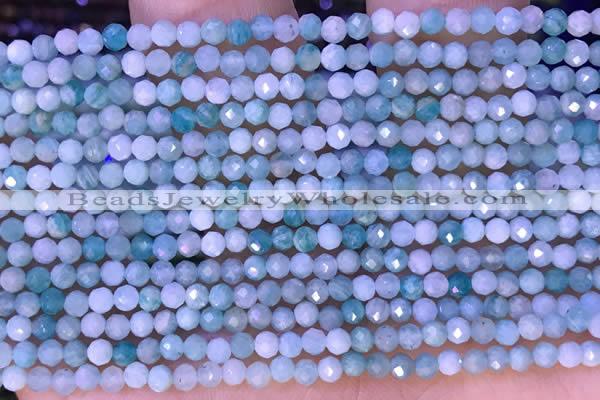 CTG1308 15.5 inches 3mm faceted round amazonite beads wholesale