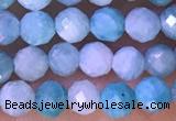 CTG1309 15.5 inches 4mm faceted round amazonite beads wholesale