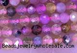 CTG1325 15.5 inches 2mm faceted round tourmaline beads wholesale