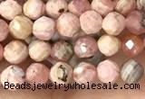 CTG1358 15.5 inches 4mm faceted round rhodochrosite beads