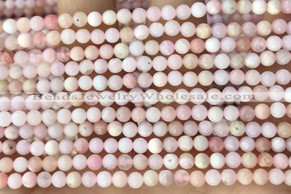 CTG1363 15.5 inches 4mm round pink opal gemstone beads