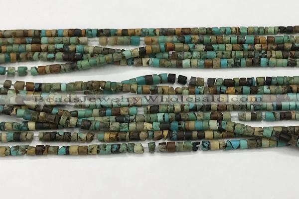 CTG1373 15.5 inches 2*2mm heishi tiny green turquoise beads