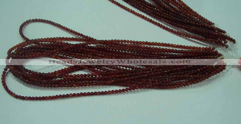 CTG14 15.5 inch 3mm round B grade tiny red agate beads wholesale