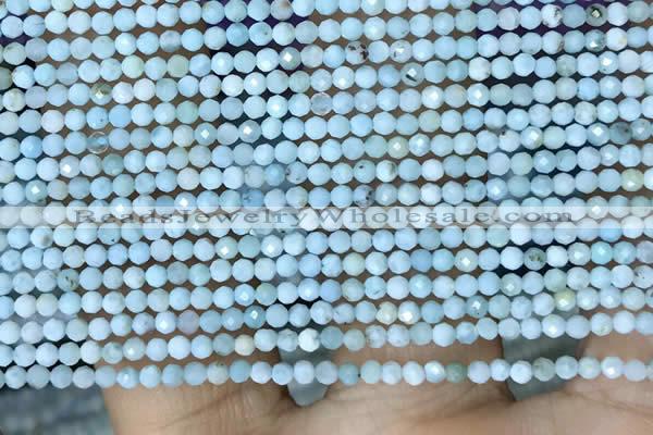 CTG1421 15.5 inches 2mm faceted round larimar beads wholesale