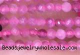 CTG1435 15.5 inches 2mm faceted round pink tourmaline beads