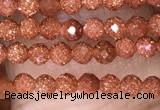 CTG1451 15.5 inches 2mm faceted round goldstone beads wholesale