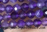 CTG1484 15.5 inches 3mm faceted round amethyst gemstone beads