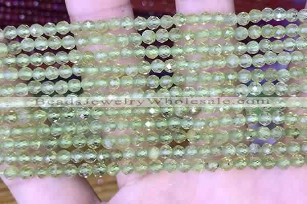 CTG1487 15.5 inches 3mm faceted round peridot gemstone beads