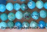 CTG1498 15.5 inches 3mm faceted round turquoise beads wholesale