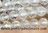 CTG1530 15.5 inches 4mm faceted round white crystal beads wholesale