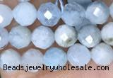 CTG1536 15.5 inches 4mm faceted round aquamarine beads wholesale