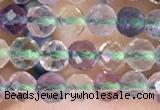 CTG1540 15.5 inches 4mm faceted round fluorite beads wholesale