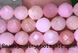 CTG1545 15.5 inches 4mm faceted round pink opal beads wholesale