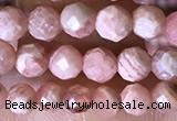 CTG1546 15.5 inches 4mm faceted round rhodochrosite beads wholesale