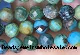 CTG1561 15.5 inches 4mm faceted round turquoise beads wholesale