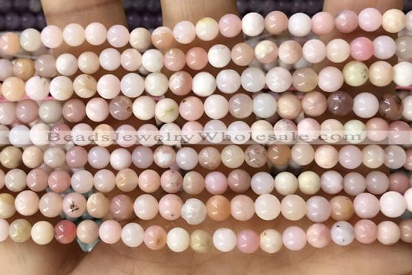 CTG1595 15.5 inches 4mm round pink opal beads wholesale