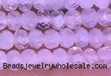 CTG1603 2.5*3.5mm faceted rondelle tiny white moonstone beads