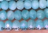 CTG1611 15.5 inches 3*4mm faceted rondelle tiny amazonite beads