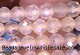 CTG1628 15.5 inches 4mm faceted round tiny golden rutilated quartz beads