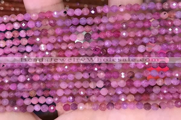 CTG1637 15.5 inches 3mm faceted round tiny ruby beads