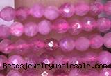 CTG1639 15.5 inches 2.5mm faceted round tiny pink tourmaline beads