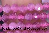 CTG1640 15.5 inches 3mm faceted round tiny pink tourmaline beads