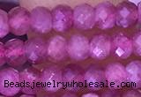 CTG1642 15.5 inches 3*4mm faceted rondelle tiny pink tourmaline beads