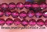 CTG1655 15.5 inches 3.5mm faceted round tiny red garnet beads