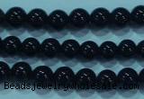 CTG20 15.5 inches 4mm round B grade tiny black agate beads