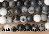 CTG2026 15 inches 2mm,3mm black & white jasper beads