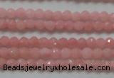 CTG203 15.5 inches 3mm faceted round tiny Chinese pink opal beads