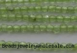 CTG210 15.5 inches 2mm faceted round tiny olive quartz beads