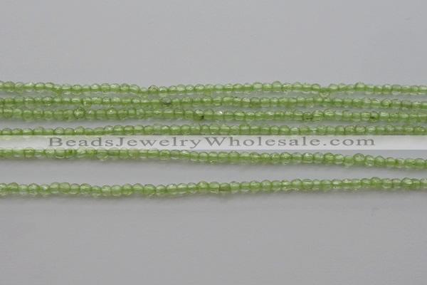 CTG210 15.5 inches 2mm faceted round tiny olive quartz beads