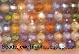 CTG2106 15 inches 2mm faceted round tiny quartz glass beads