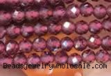 CTG2109 15 inches 2mm faceted round tiny red garnet beads